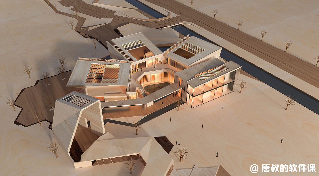 Future Center—手工模型渲染图