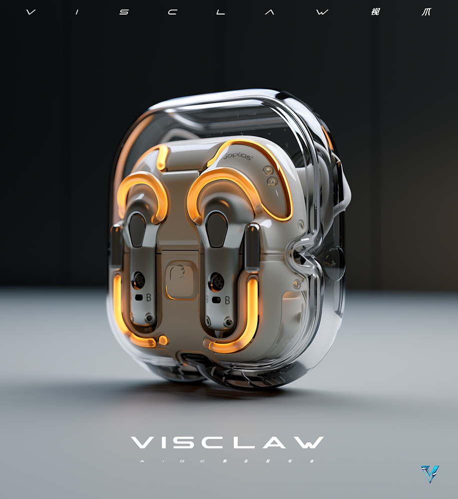 AI 创作_ 耳机壳 _ 工业风格 