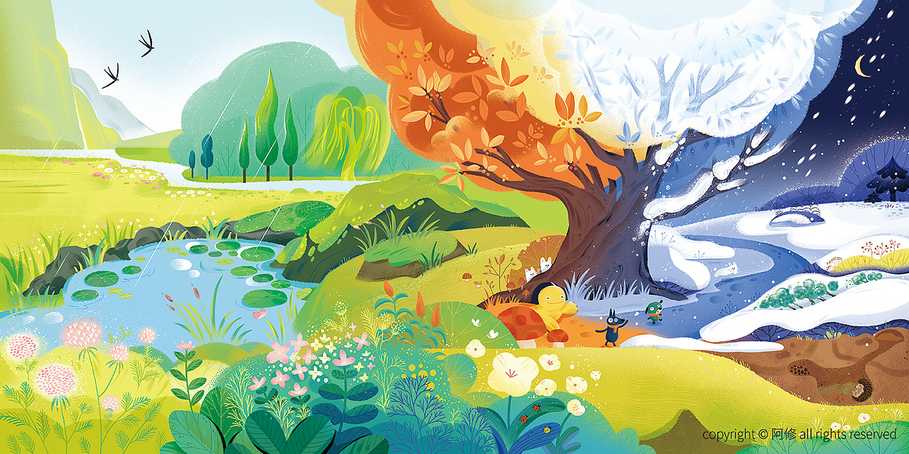 《我心中的大自然》《发现大自然》系列封面整理（图ZMzYxMDQ4NzA0） - 商业插画 - 站酷设计师阿修wenzi原创素材 - 站酷ZCOOL