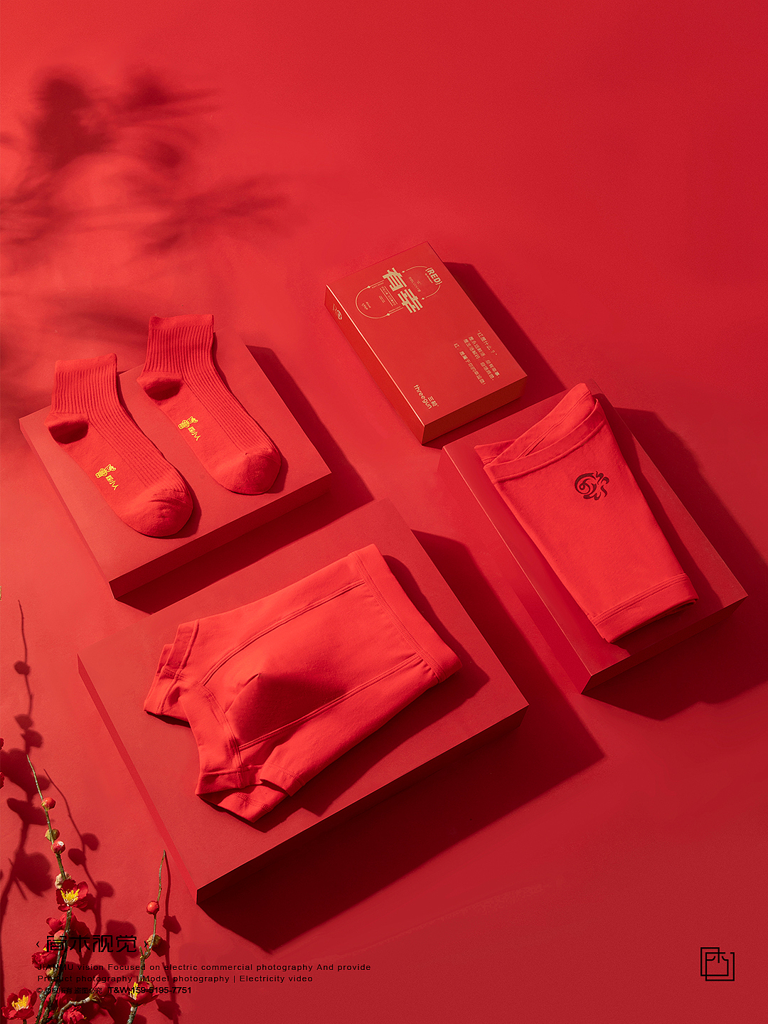 包装类产品主题摄影丨三枪 简木视觉 内衣内裤保暖拍摄