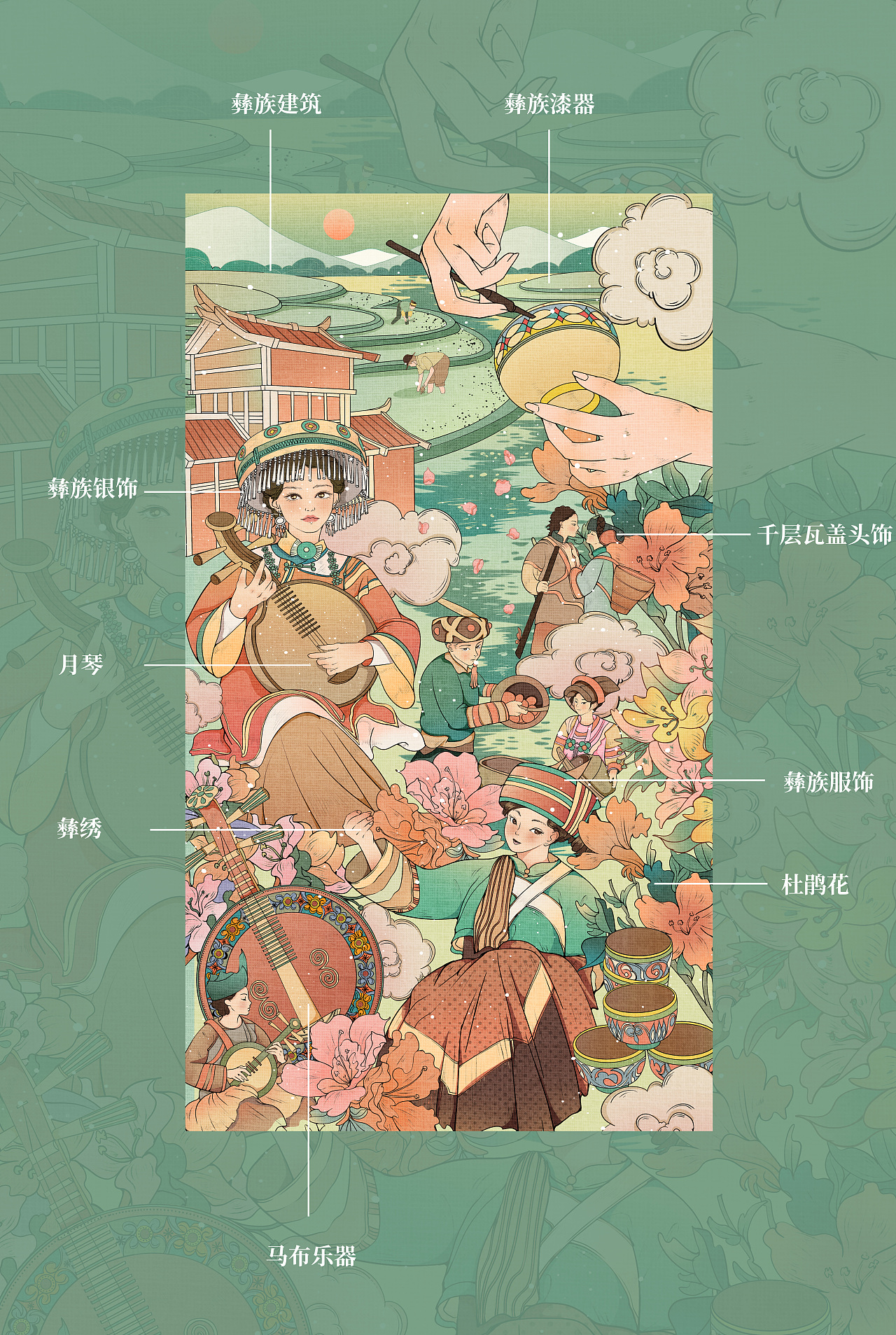 少数民族插画|国潮风系列插画