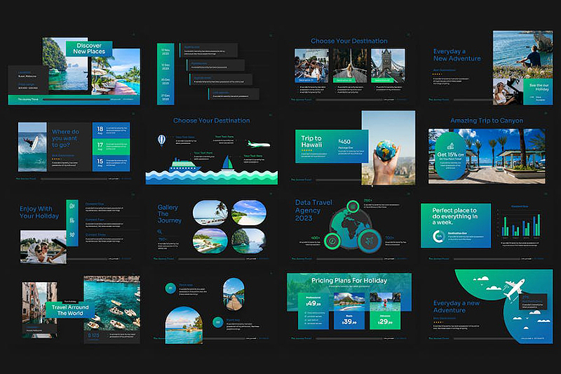 海边旅游度假景点宣传通用国外KeyNote模板