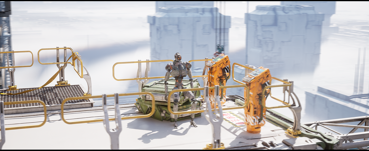 一境到底,整个未来赛博风格的城市全景,最终结束