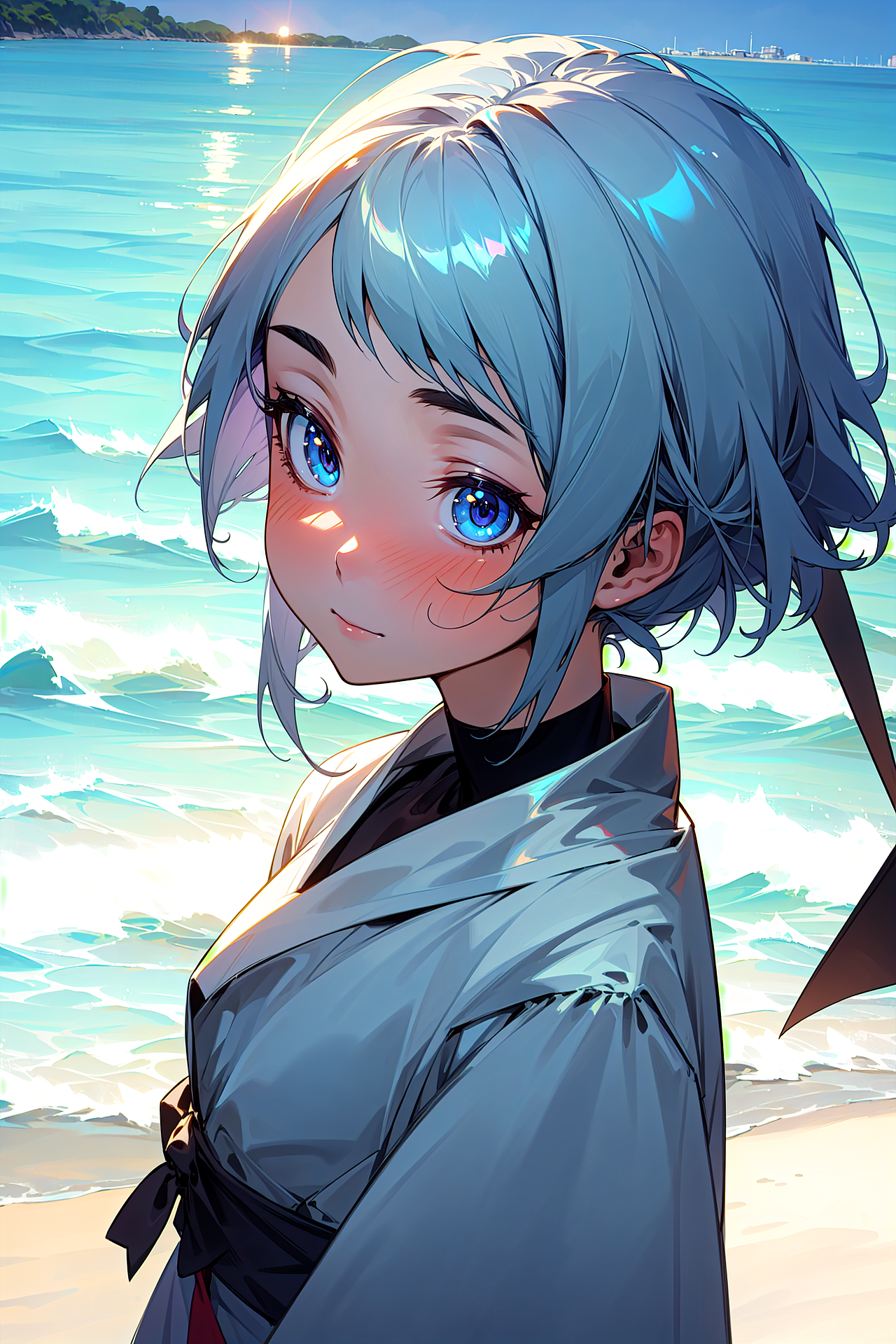 海边的少女（图ZMzQ5OTcyMTM2） - AI作品 - 站酷设计师veria葳蕤原创素材 - 站酷ZCOOL