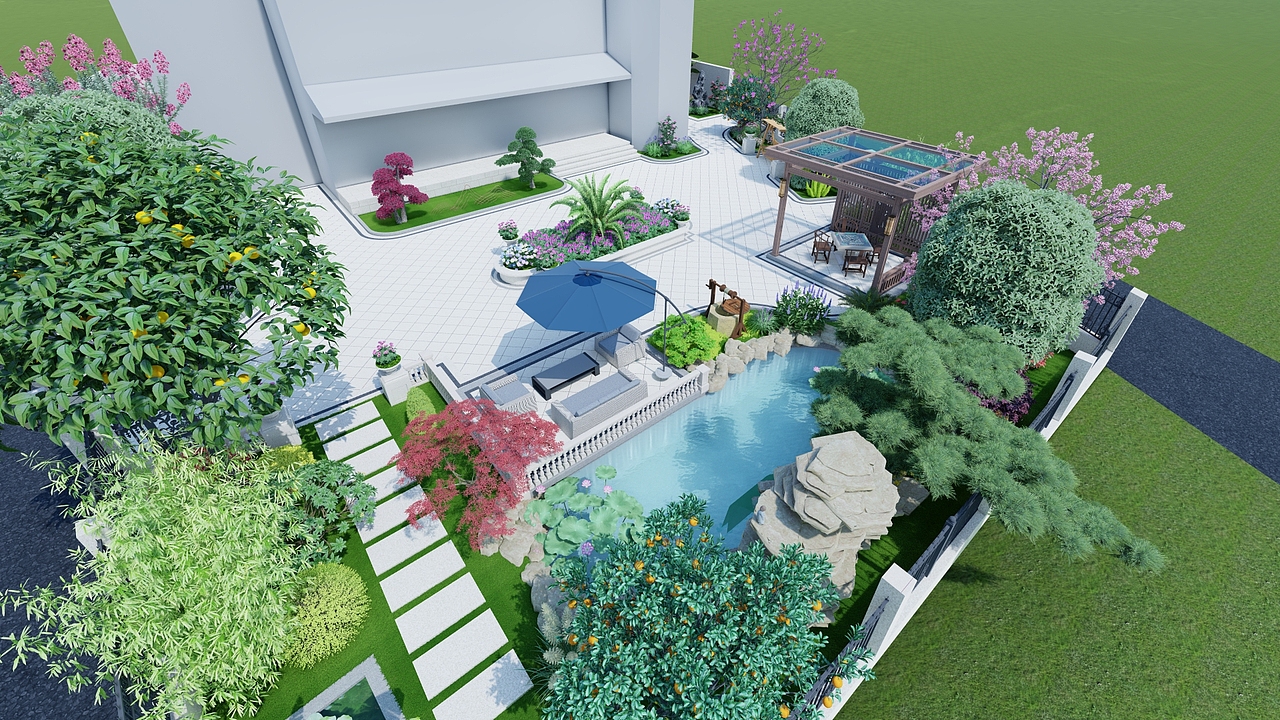 江西乡村别墅庭院设计案例（图ZMzU4ODk5OTYw） - 景观设计 - 站酷设计师度势营造景观设计原创素材 - 站酷ZCOOL