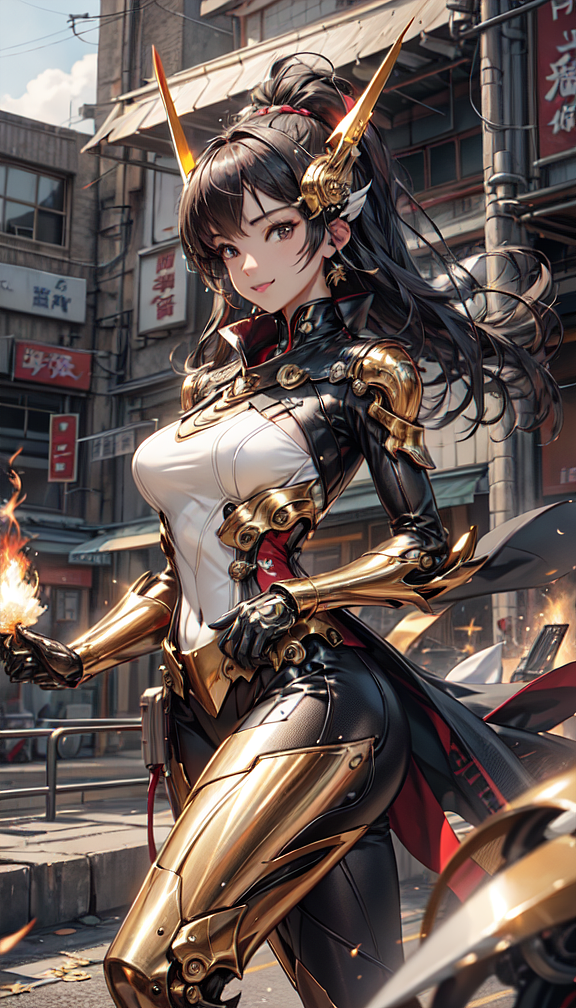 长发圣斗士|金黄色的黄金盔甲|性感可爱长发被大风吹起（图ZMzQ3ODQ1MzI4） - AI作品 - 站酷设计师敖伟壕原创素材 - 站酷ZCOOL