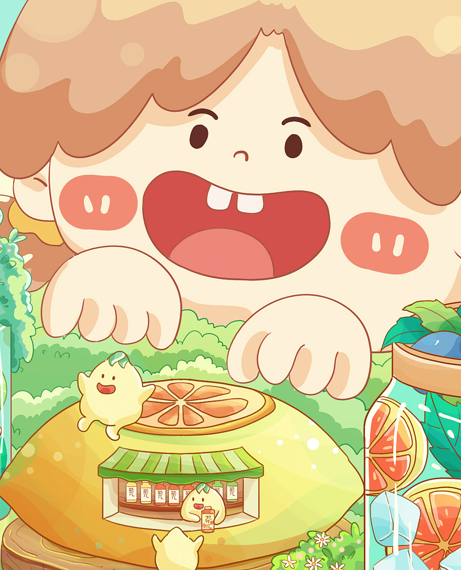 茶派-小柠檬精们的乐园时光（图ZMzQxNDQ2ODY4） - 商业插画 - 站酷设计师画画的路垚原创素材 - 站酷ZCOOL