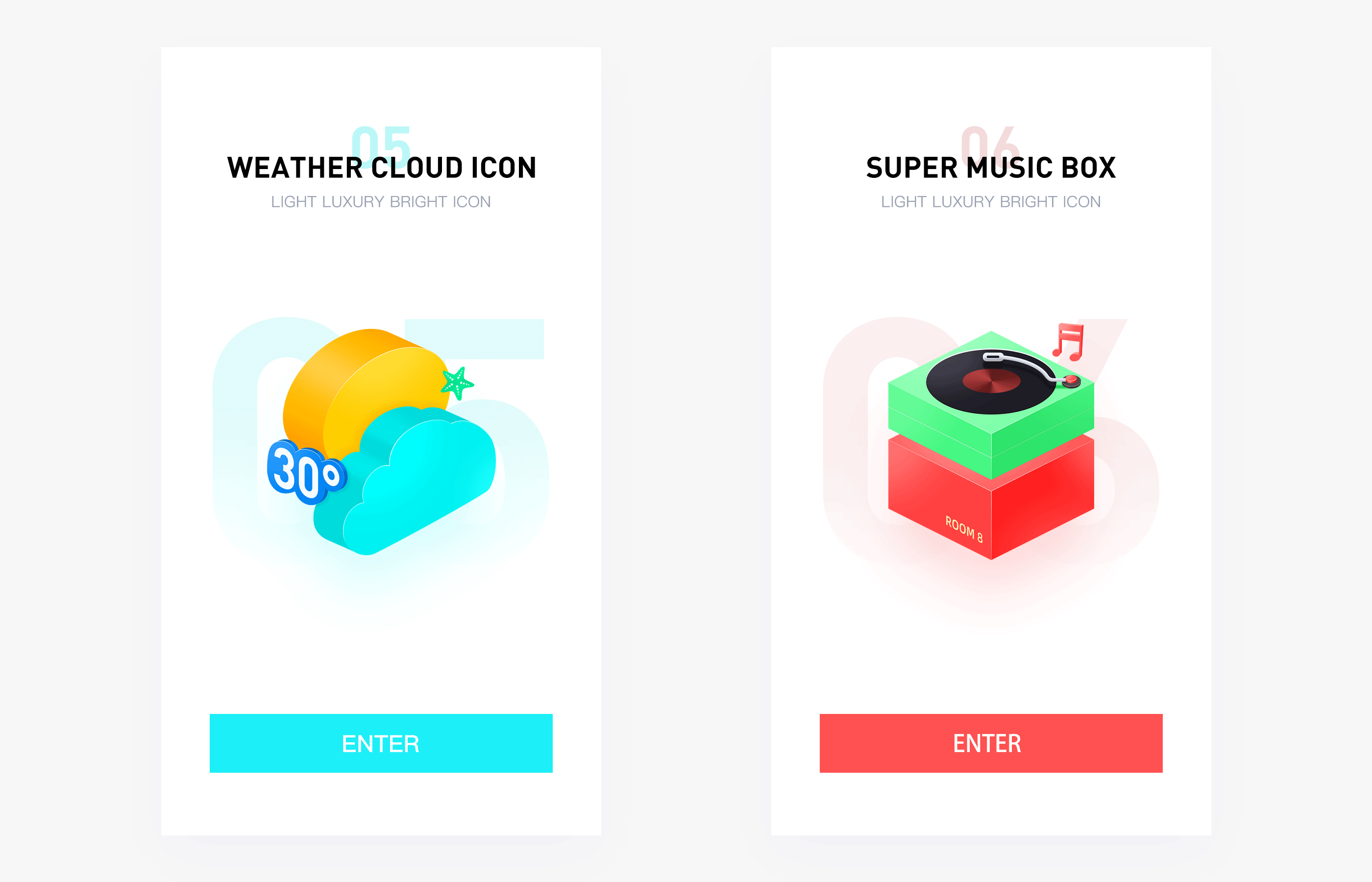金融UI/2.5D/渐变/立体图标