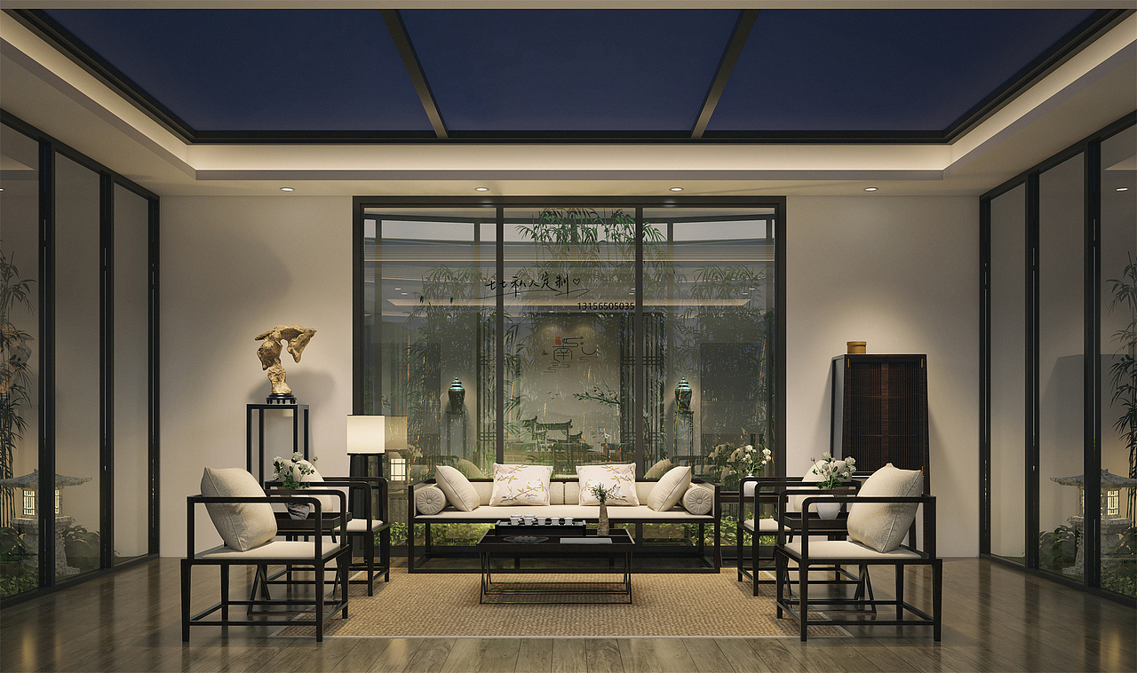 新中式茶室庭院,格调高雅