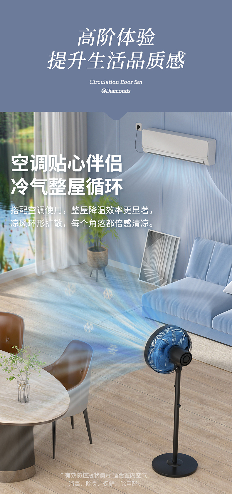 电商详情 | 钻石牌循环落地扇详情 小家电详情