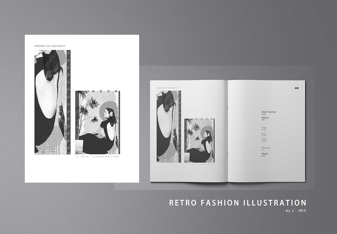 黑白复古时尚插画合集（图ZMzMxNTg2MzQ0） - 商业插画 - 站酷设计师石榴LIRIS原创素材 - 站酷ZCOOL