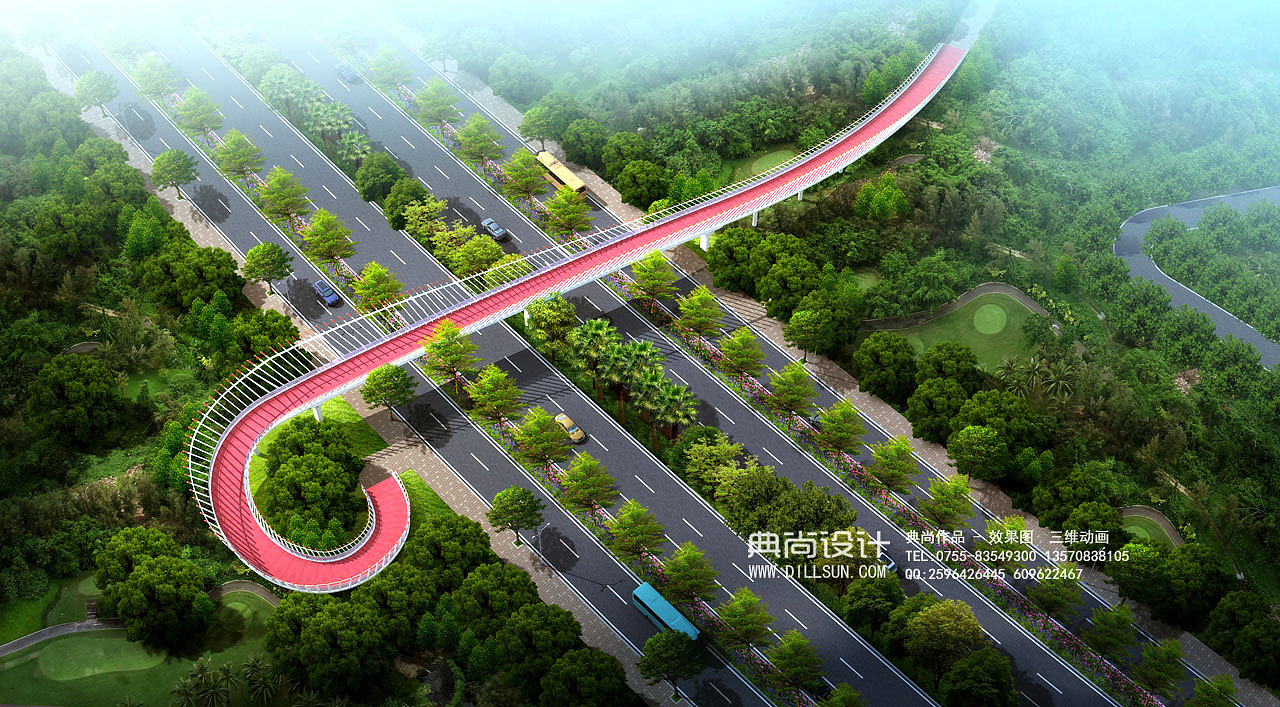 人行天桥效果图1_典尚设计三维影像-站酷zcool