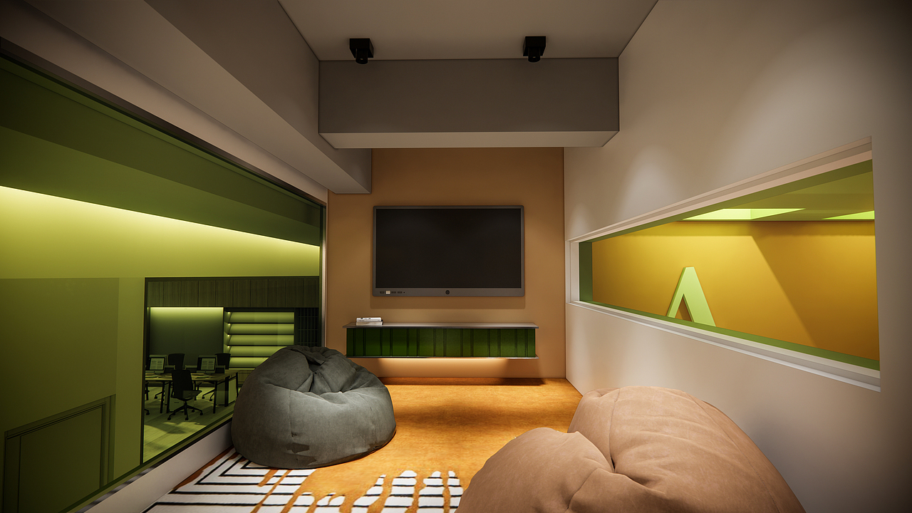 办公空间设计创意时尚色彩解构主义室内设计小众