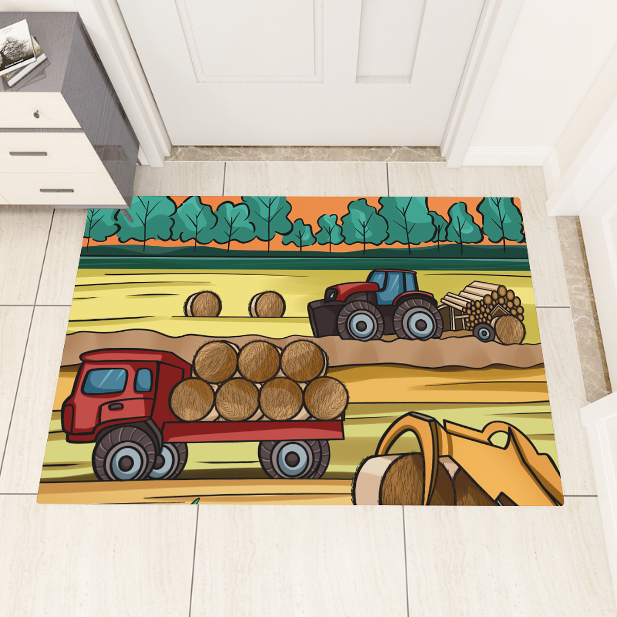 秸秆废物利用田园插画