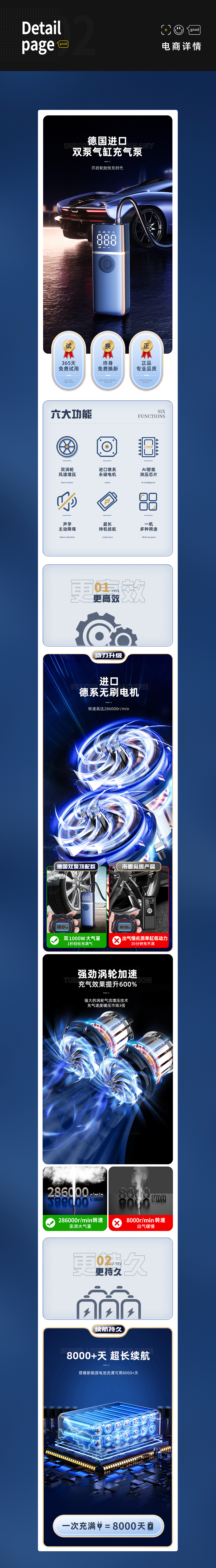 充气泵详情电商视觉设计全案X2（图ZMzM3NjkyNDUy） - 电商 - 站酷设计师一枚渲染怪原创素材 - 站酷ZCOOL