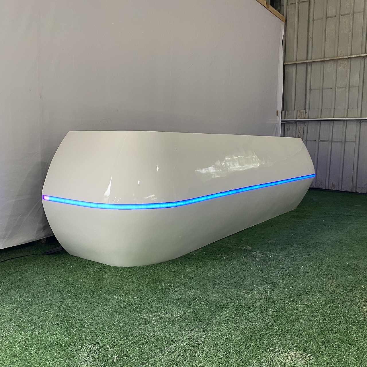 变色发光烤漆前台 玻璃钢接待台 写字楼酒店会所收银台