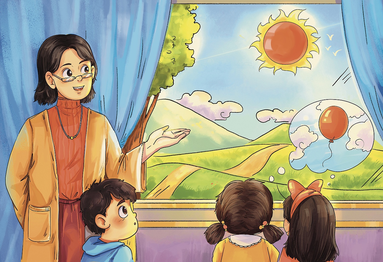 儿童教育插画绘本《谢谢你太阳》（图ZMzU0ODMwOTky） - 儿童插画 - 站酷设计师日记放假以后原创素材 - 站酷ZCOOL