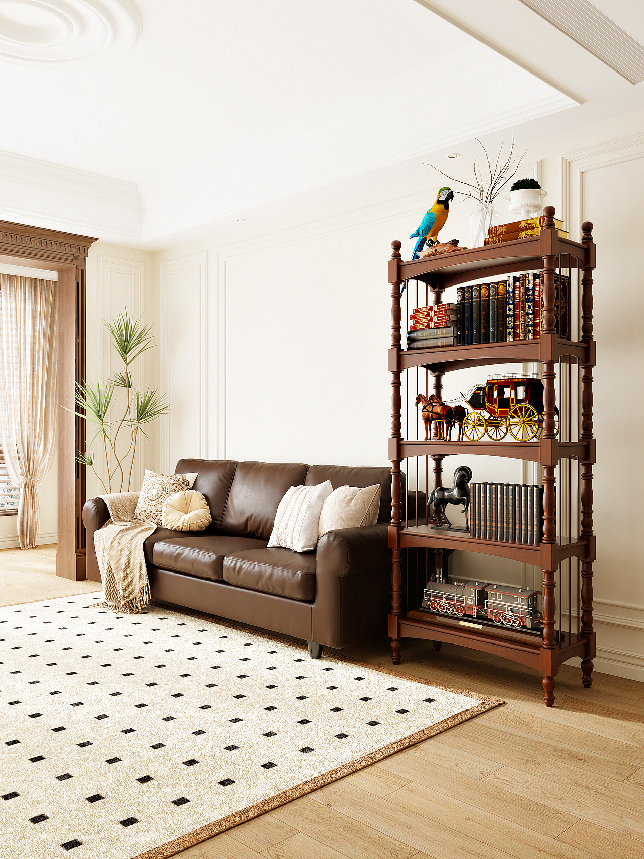 一款电商美式书柜/置物架