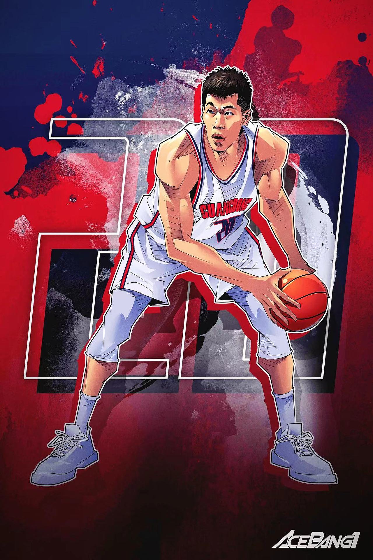 体育篮球cba广东宏远美漫插画集 易建联赵睿胡明轩徐杰