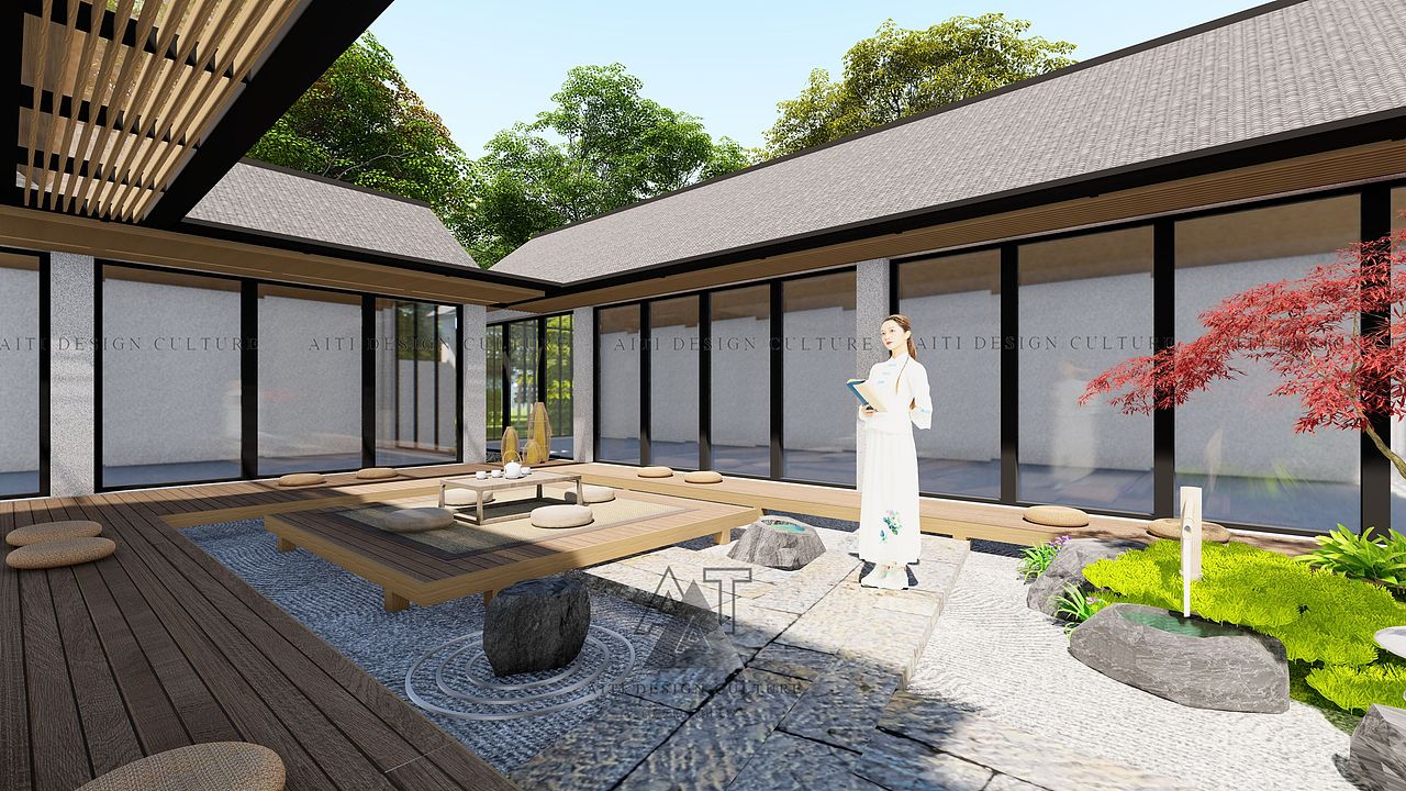 庭院設(shè)計|新中式庭院茶室設(shè)計（圖ZMzM3MjkyMDgw） - 景觀設(shè)計 - 站酷設(shè)計師AT設(shè)計局原創(chuàng)素材 - 站酷ZCOOL