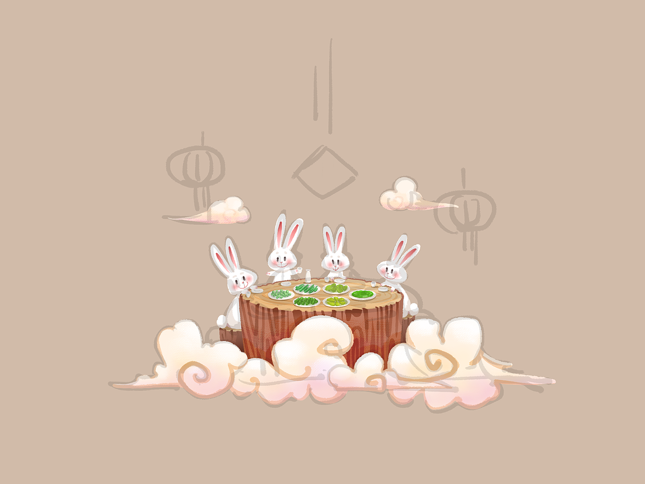 【冬日插画】除夕团圆（图ZMzI4MjQyNTAw） - 创作习作 - 站酷设计师panxy420原创素材 - 站酷ZCOOL