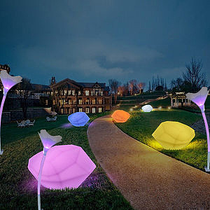 新款户外草坪景观装置定制铭星厂专业LED喇叭花装饰灯（图ZMzE2MDk0MjM2） - 景观设计 - 站酷设计师铭星灯光美陈工厂原创素材 - 站酷ZCOOL