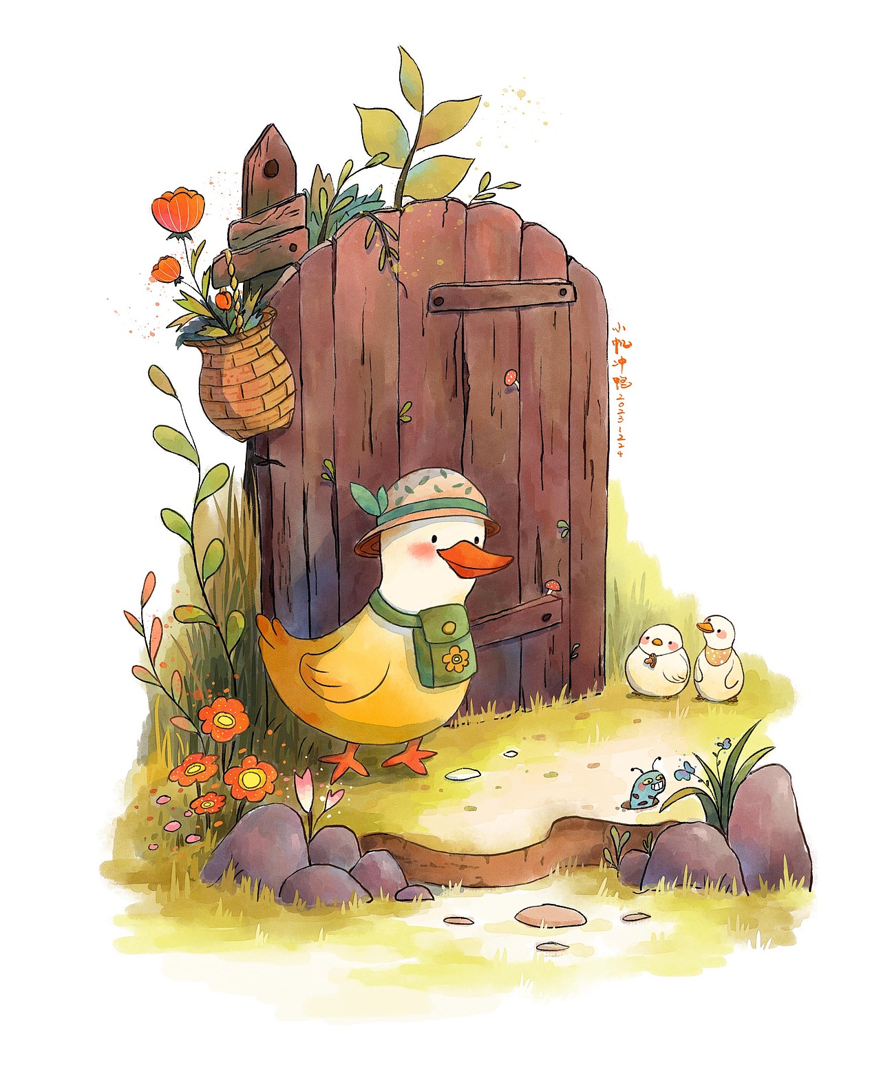 小鸭子的花园系列（图ZMzU5NDg5NDgw） - 儿童插画 - 站酷设计师小帆冲鸭原创素材 - 站酷ZCOOL