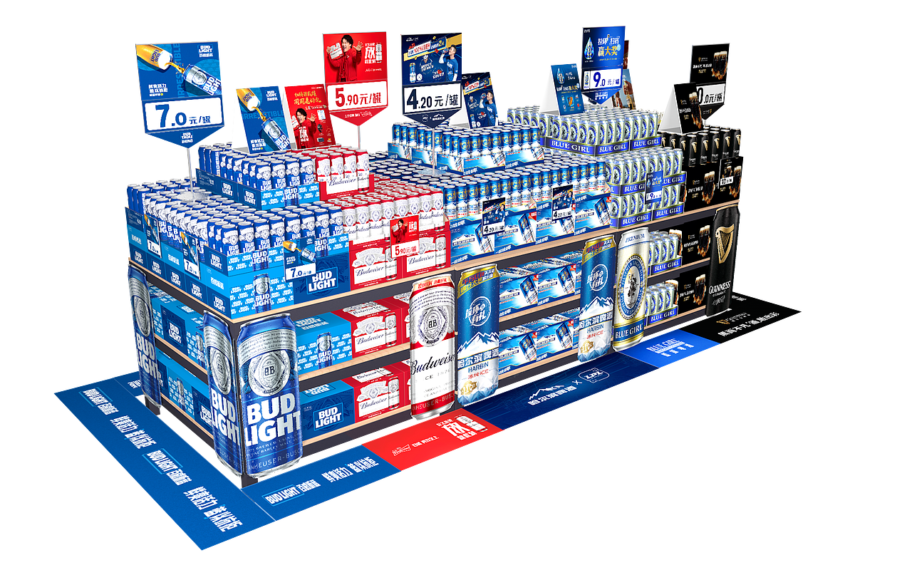快消品-啤酒-堆头设计