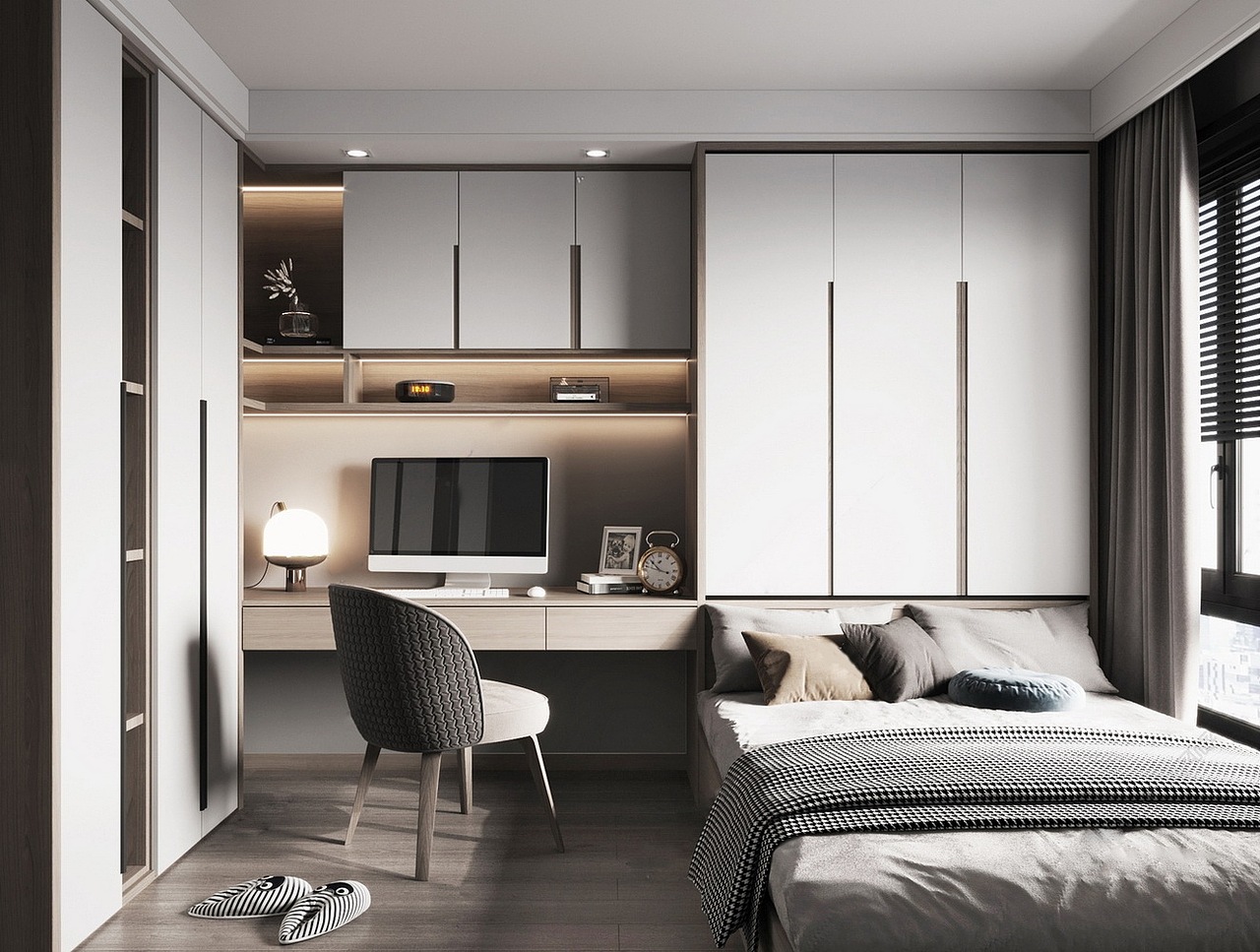 现代榻榻米卧室SU模型下载