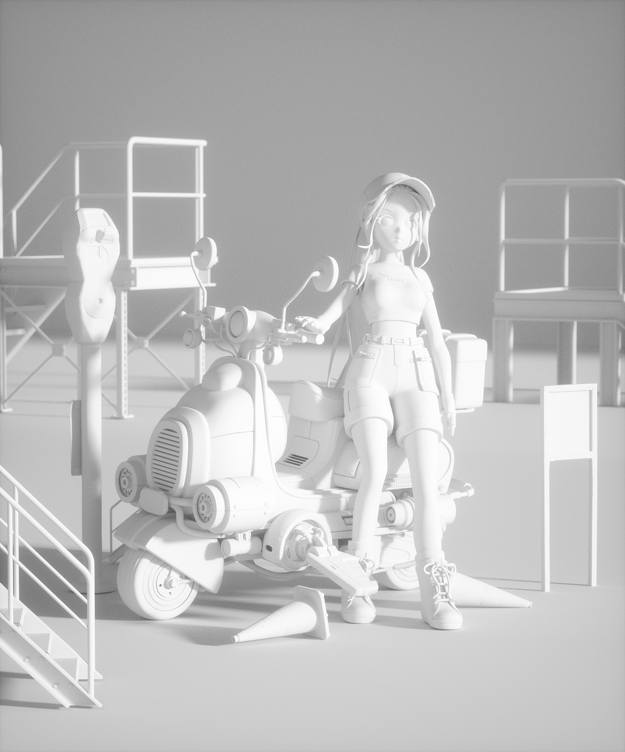 摩托女孩（图ZMzI3NDU0NTg0） - 其他三维 - 站酷设计师小小MO_ONG原创素材 - 站酷ZCOOL
