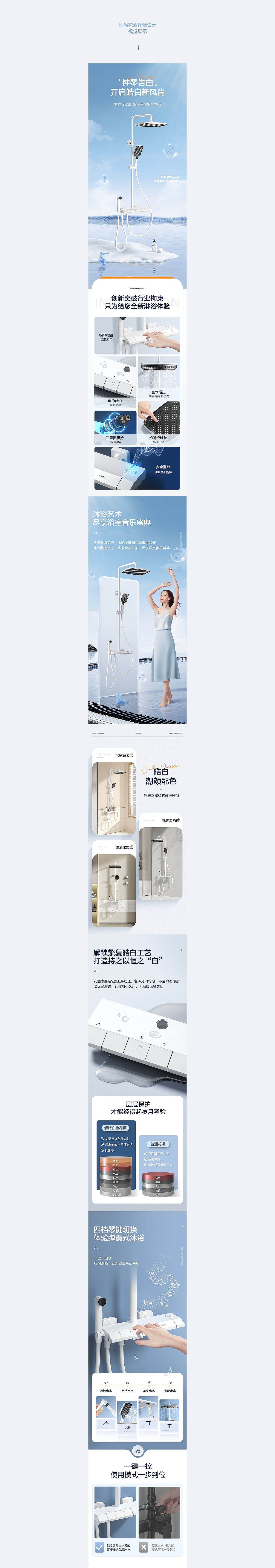 箭牌卫浴 X 恒温四功能花洒（图ZMzI1MzQ2NjUy） - 电商 - 站酷设计师_稻草视觉原创素材 - 站酷ZCOOL