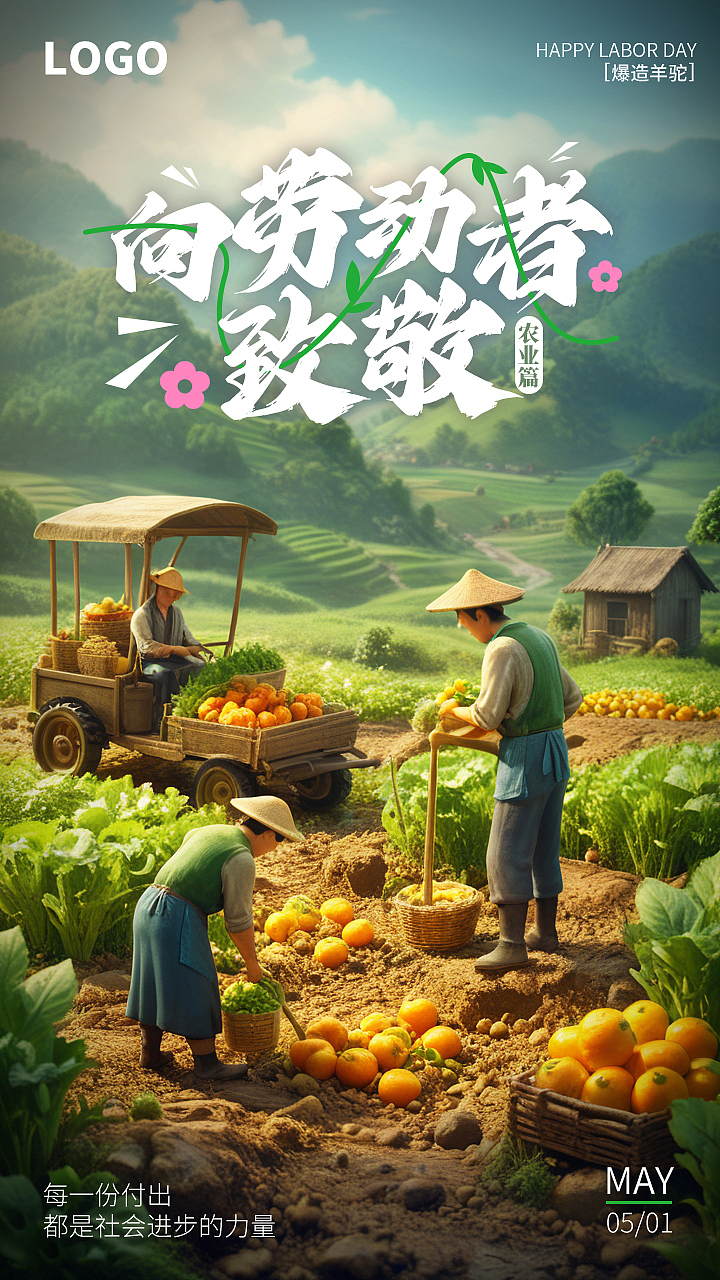WHEE| 行业海报 | 五一劳动主题（图ZMzY3NzMzNTQ4） - AI作品 - 站酷设计师爆造羊驼品牌策划原创素材 - 站酷ZCOOL