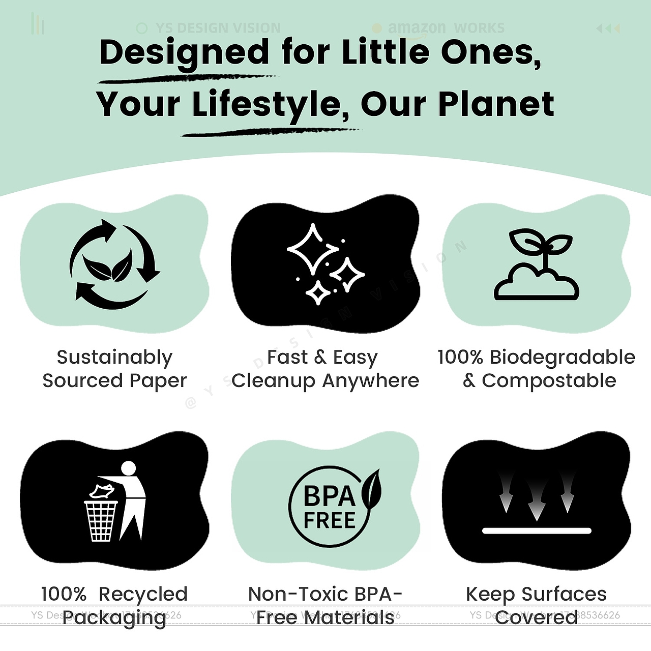 亚马逊高脚椅地垫主副图A+图片设计