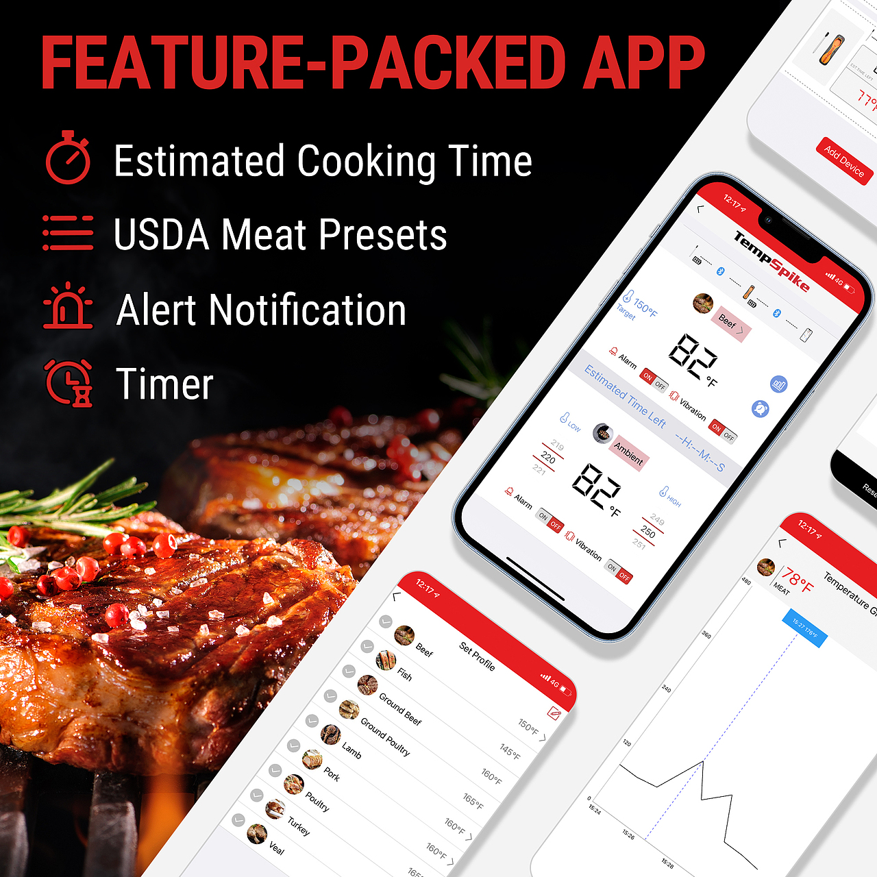无线蓝牙 探针 烧烤温度计