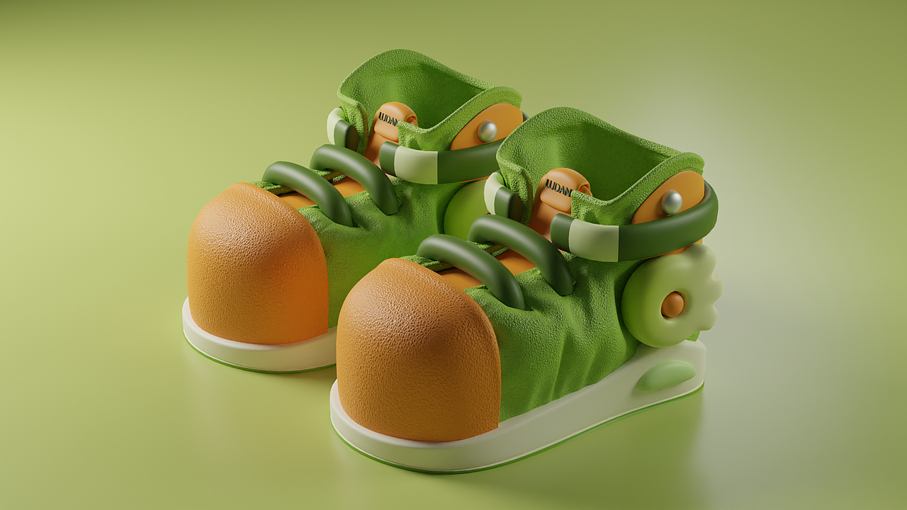 Blender#作品9-卡通小鞋子