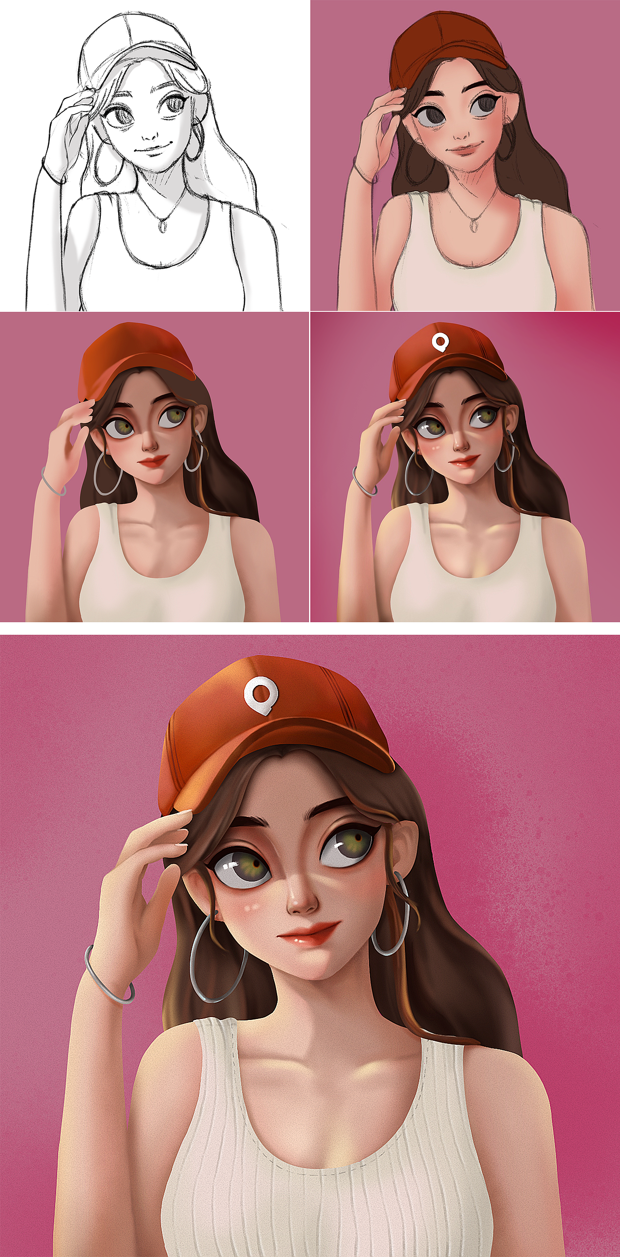 手绘头像过程稿