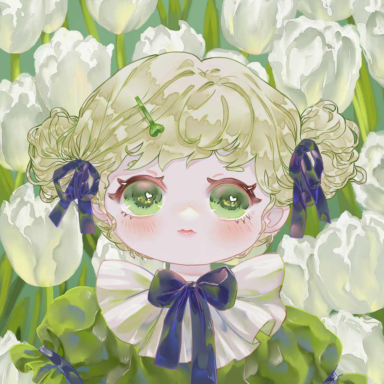 花与少女系列头像——郁金（图ZMzI0MjU0NjMy） - 创作习作 - 站酷设计师蝉知雪原创素材 - 站酷ZCOOL