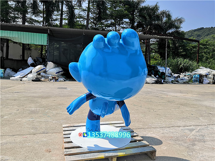 浙江城市吉祥物定制大型玻璃钢纤维福娃卡通人偶雕塑