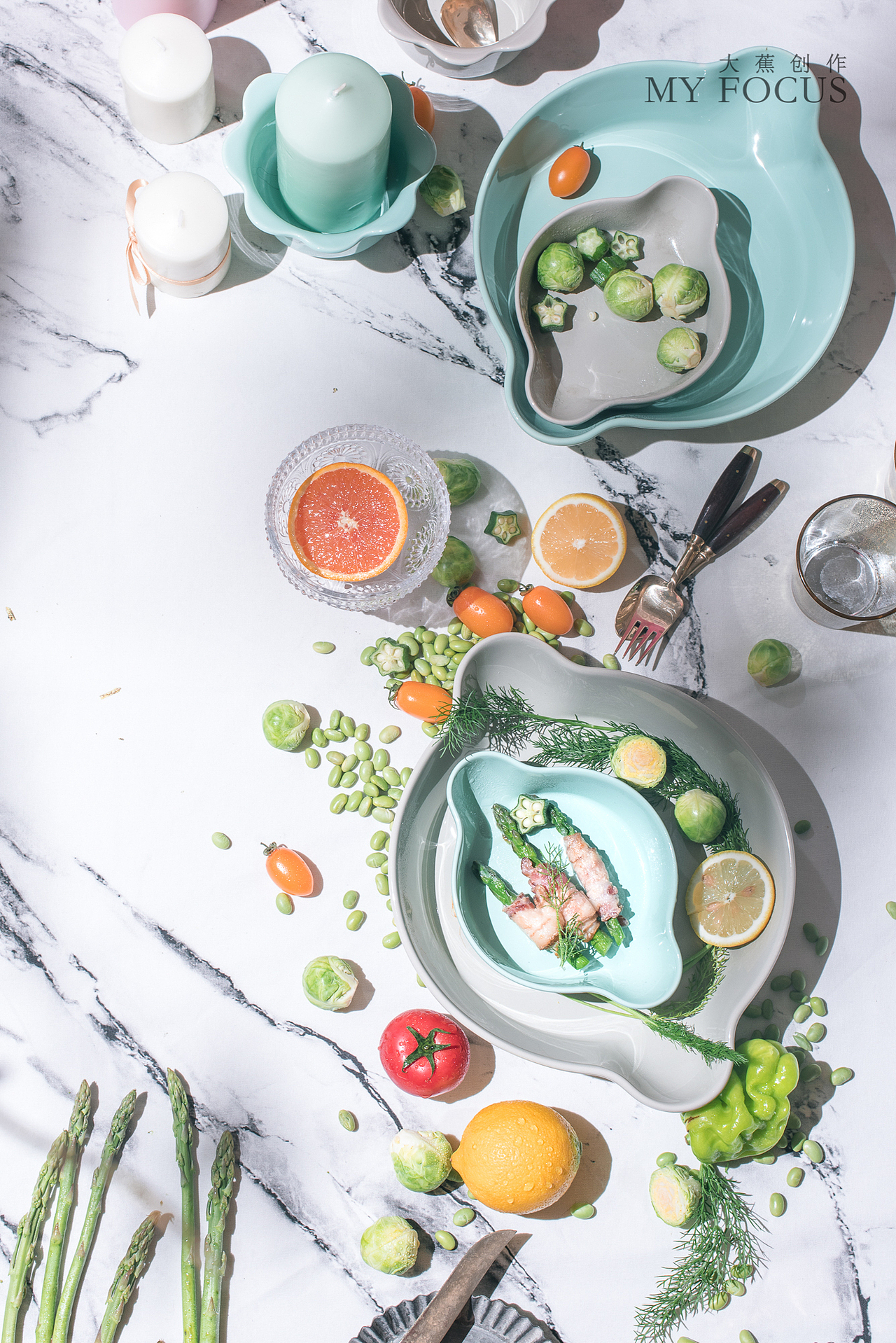 彩色沙拉烤盘 | 餐具摄影 | 大蕉创作