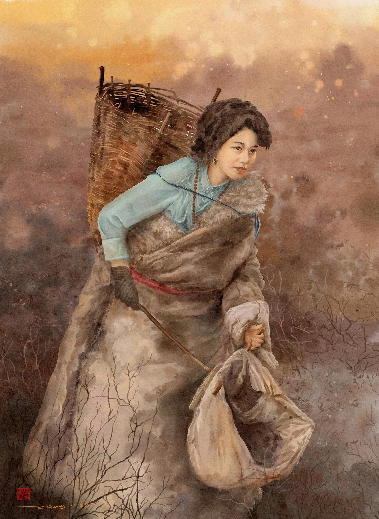 2023年水彩人物插画