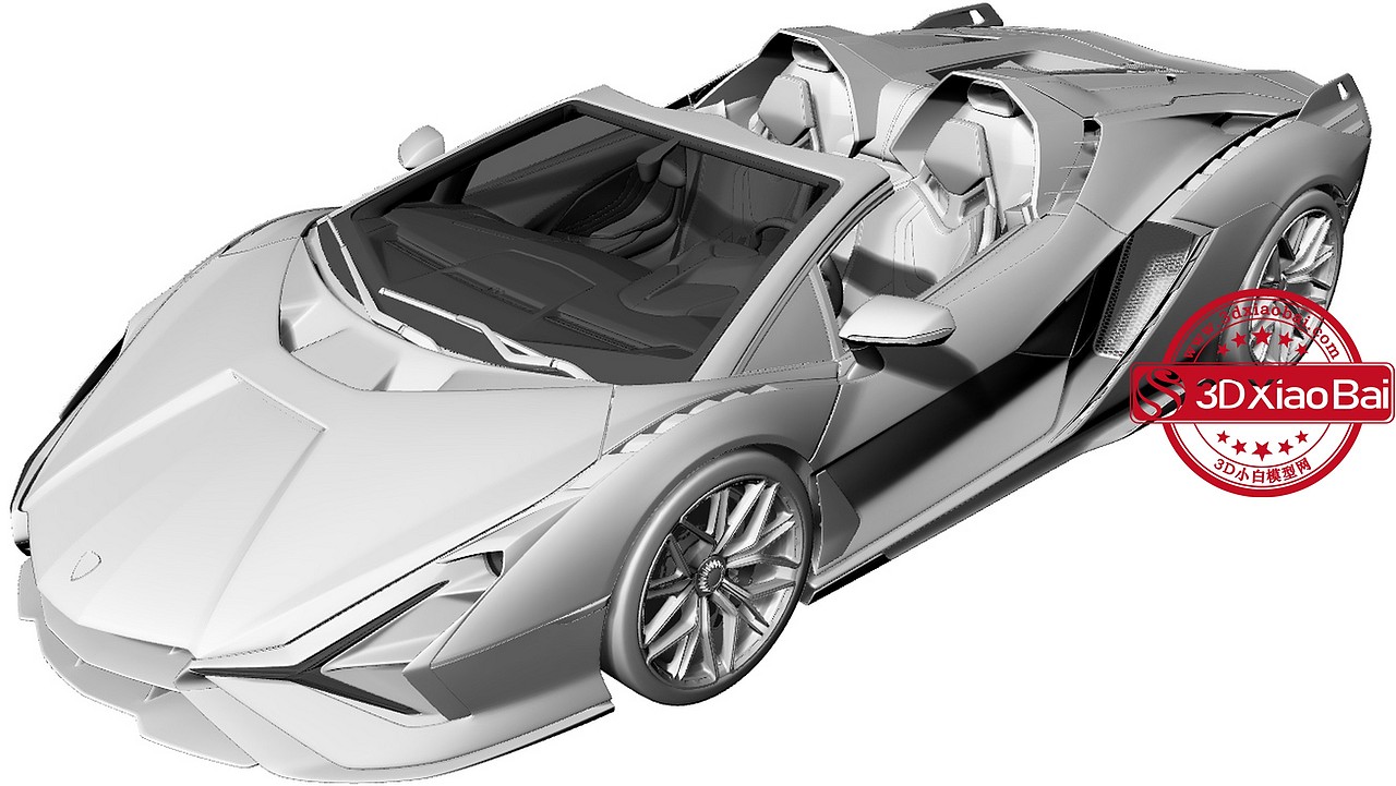 2021兰博基尼sian敞篷跑车模型（图ZMzM2ODc3MTA4） - 机械/交通 - 站酷设计师3D小白原创素材 - 站酷ZCOOL