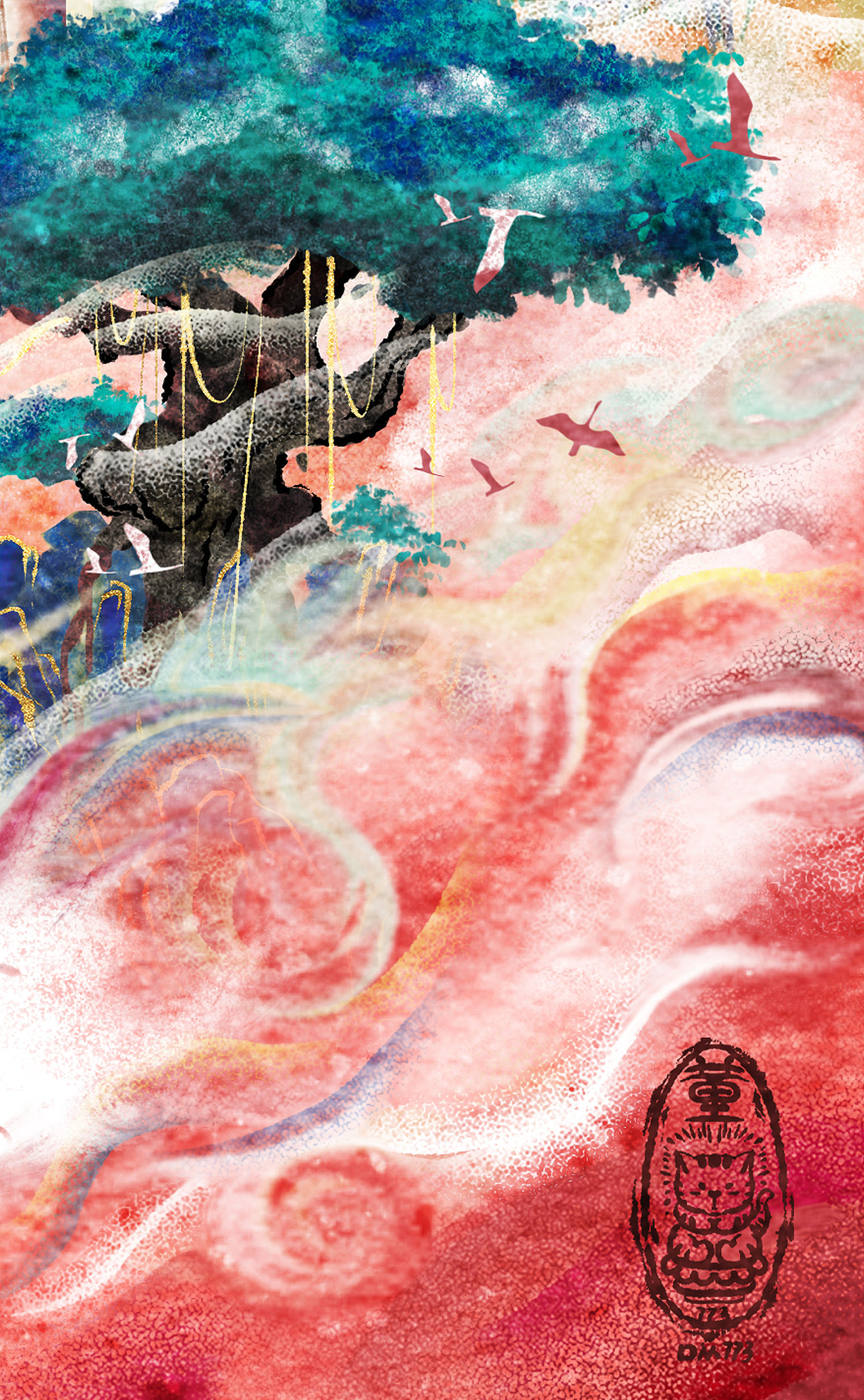 数字岩彩,兔年大吉