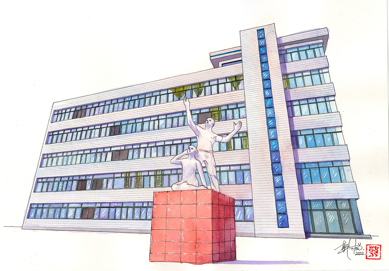 贵州师范大学求是学院 校园水彩手绘（图ZMzM5Njc5Mzcy） - 创作习作 - 站酷设计师StephenHXX原创素材 - 站酷ZCOOL