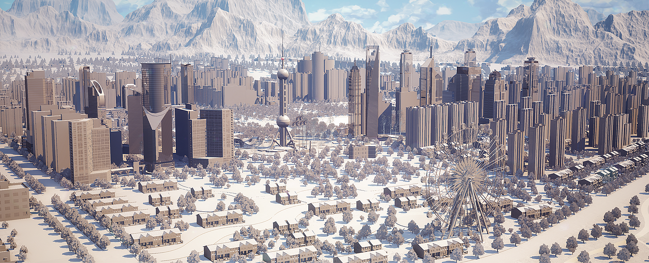 UE4/UE5 虚拟搭建城市-数字孪生-大城市场景（图ZMzE2MDUyMzYw） - 建筑/空间 - 站酷设计师CG繁华原创素材 - 站酷ZCOOL