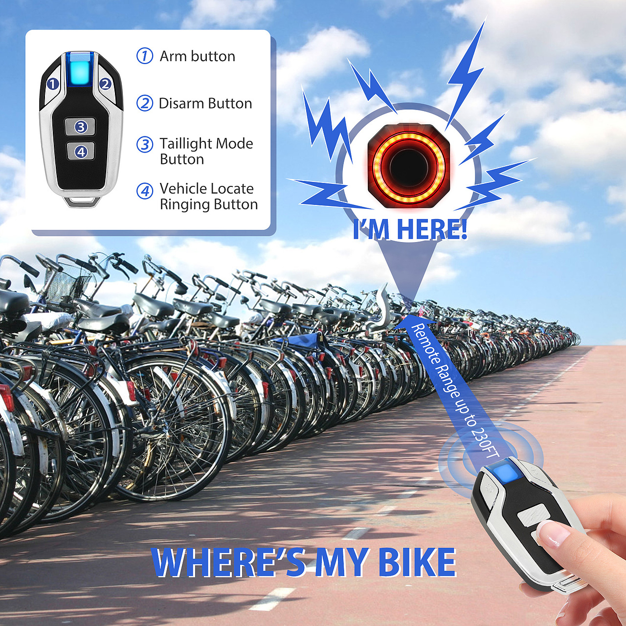 自行车警示灯 亚马逊主图 A+