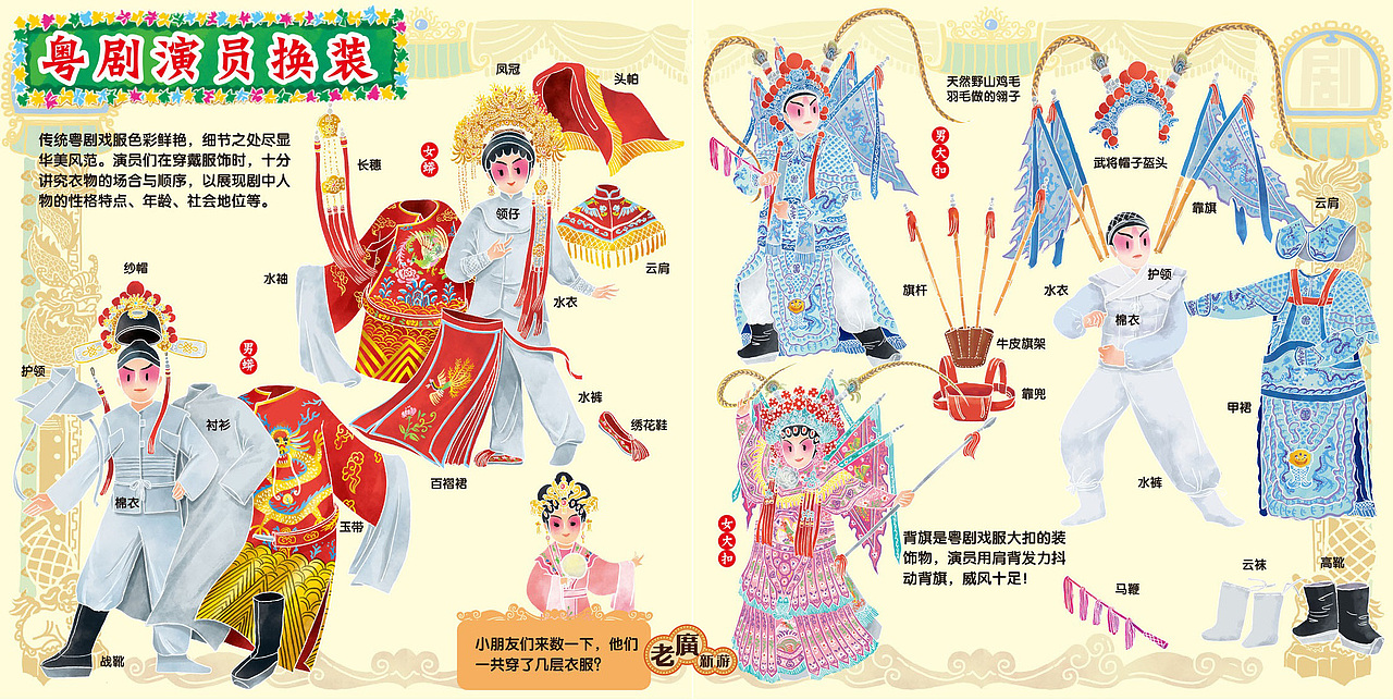 老广新游/广府文化/岭南文化/非遗文化/《粤剧展》|插画|商业插画