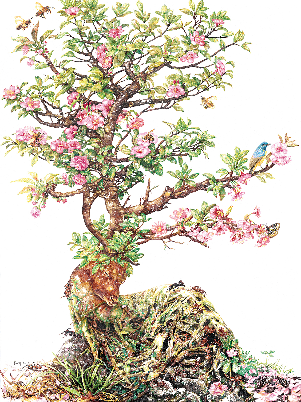春-暗香 Spring Fragrance 120x90cm 布面丙烯 2016（图ZNTE1Mzg1Mjg=） - 绘画 - 站酷设计师赵娜Artist原创素材 - 站酷ZCOOL