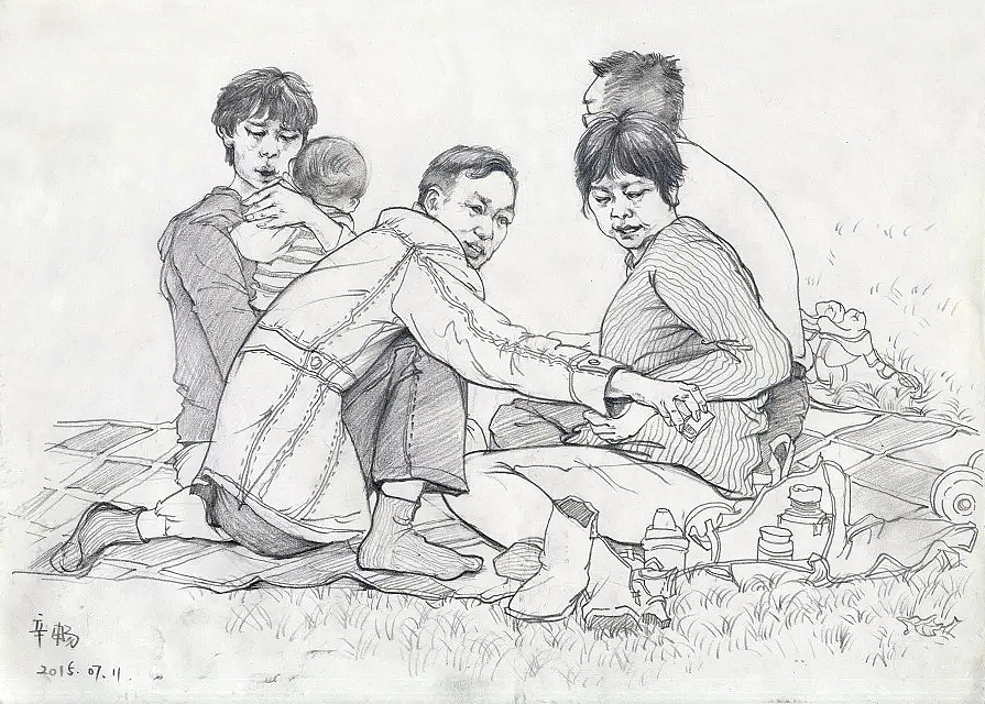 人物场景速写创作