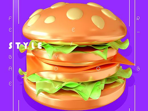 C4D 汉堡