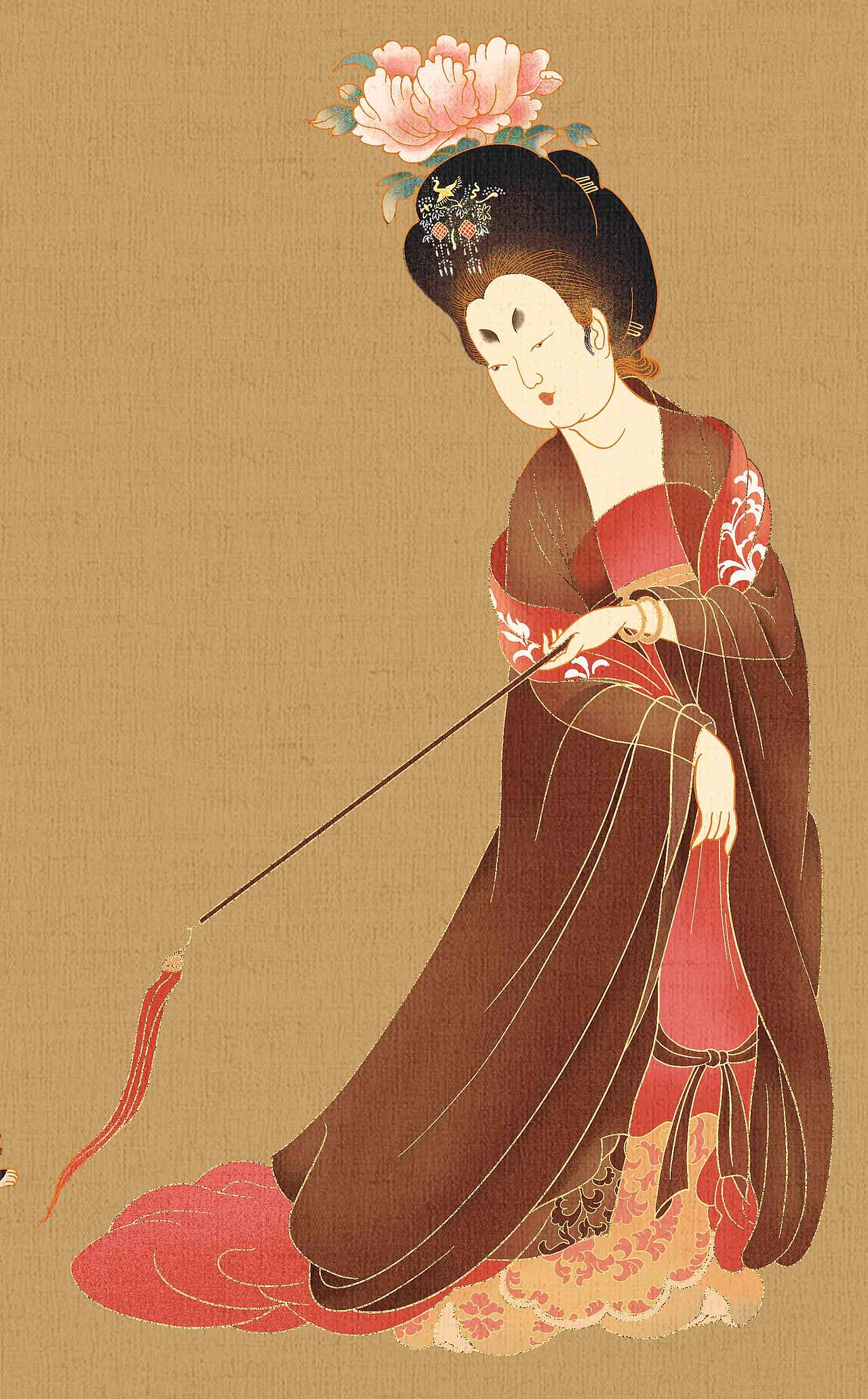 簪花仕女图(数字插画)|插画|艺术插画|江同学插画_原创作品-站酷zcool